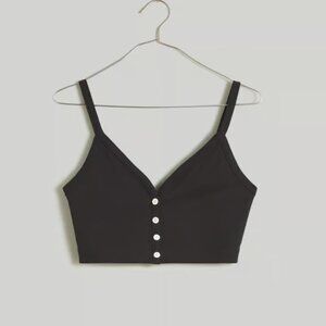 NWT Madewell V-Neck Button-Front Crop Tank